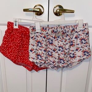 Aerie flannel holiday pajama shorts - 2 pair lot